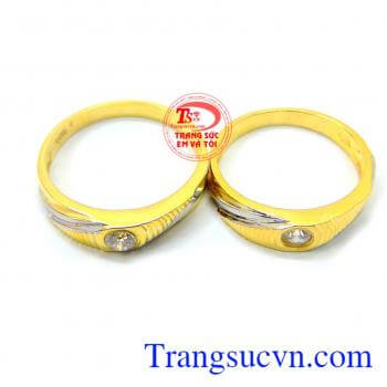 Nhẫn cưới vàng 10k hạnh phúc