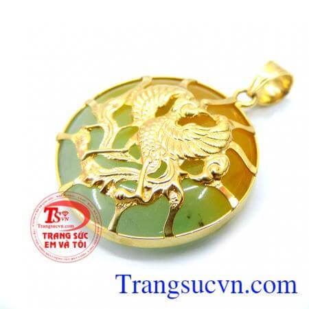 Mặt ngọc cẩm thạch bọc vàng 10k