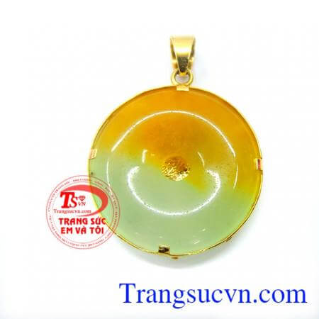 Mặt ngọc cẩm thạch bọc vàng 10k