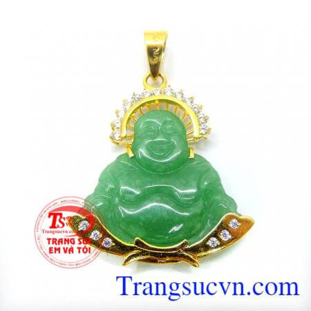 Mặt phật di lặc bọc vàng may mắn mặt dây chuyền đẹp,