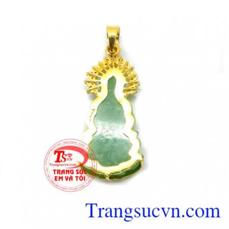 Mặt quan âm bọc vàng đẹp vàng 10k