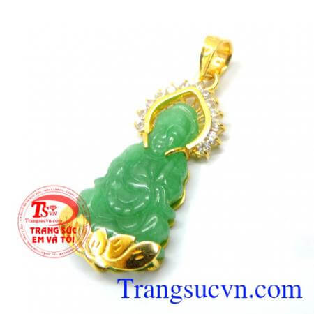 Mặt quan âm bọc vàng 10k