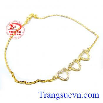 Bán sản phẩm lắc tay trái tim vàng tây vàng 10k đảm bảo chất lượng.