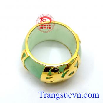 Nhẫn ngọc bọc vàng 10k đẹp