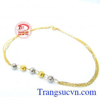 Lắc chân nữ bi vàng 14k đẹp