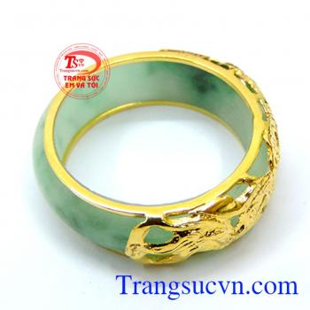 Nhẫn ngọc bọc rồng nam tính