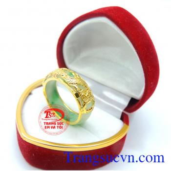 Nhẫn ngọc nam rồng vàng ngọc cẩm thạch