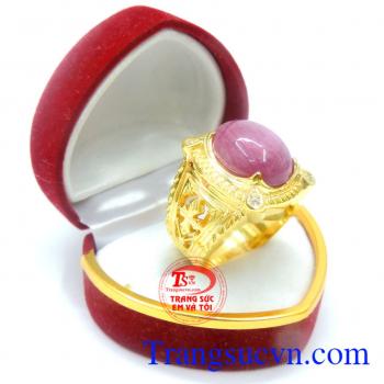 Nhẫn nam ruby mạnh mẽ