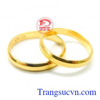 Nhẫn cưới vàng 18k yêu thương