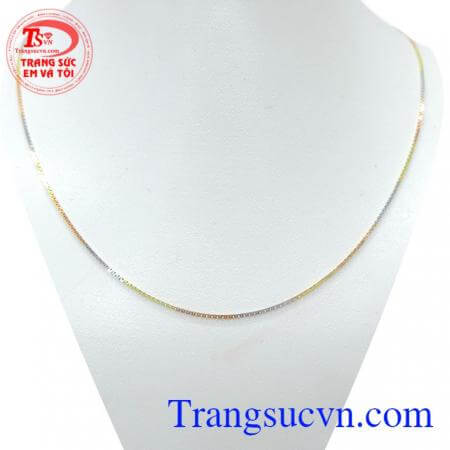 Dây chuyền nữ tính 18k yêu thương thiết kế tinh tế sang trọng, vàng sáng bóng
