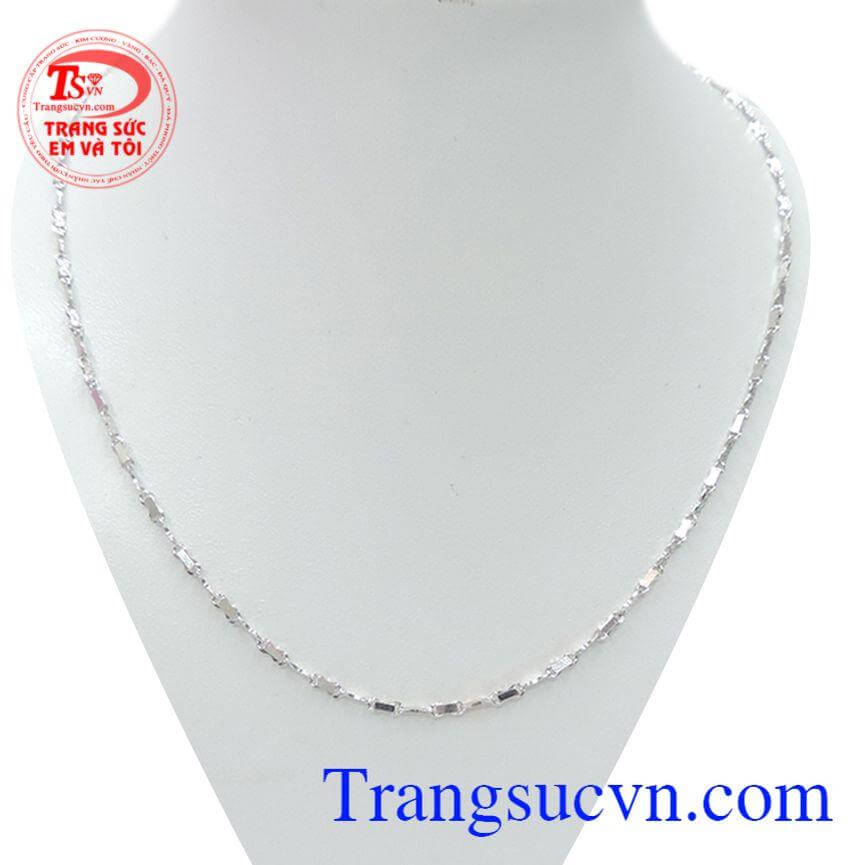Dây chuyền 18k ý vàng trắng