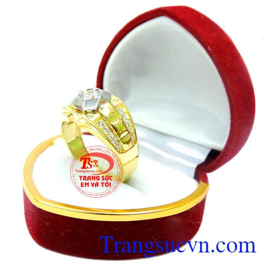 Nhẫn nam đính kim cương tinh tế