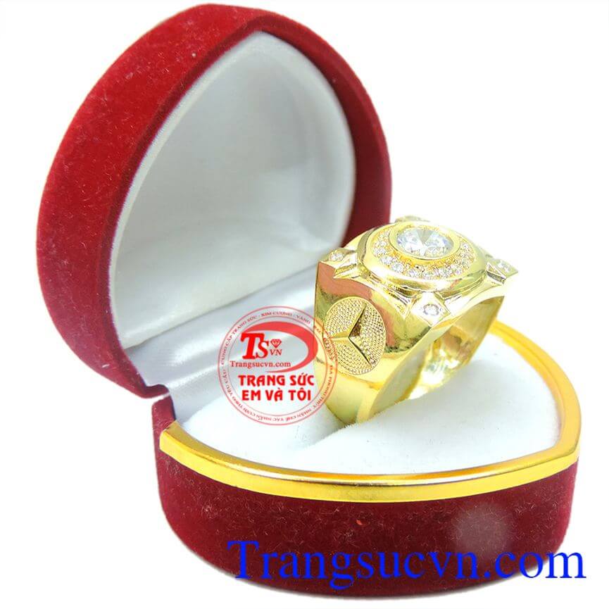 Nhẫn nam vàng tây phú quý chiếc nhẫn vàng tây sáng bóng chất lượng vàng đảm bảo chất lượng