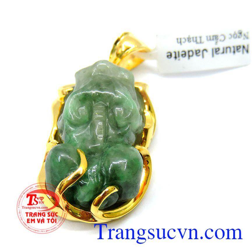 Mặt dây tỳ hưu jadeite bọc vàng 