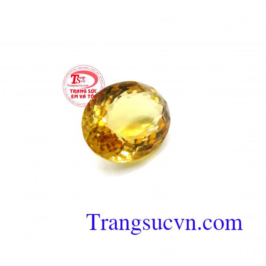 Đá thạch anh vàng oval đẹp