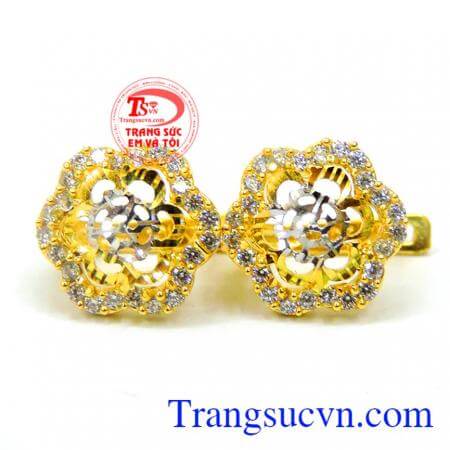 Đôi hoa tai bông hoa đá kết đẹp 