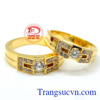 Nhẫn cưới vàng 14k yêu thương