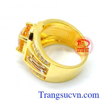 Nhẫn nam vàng đá thạch anh
