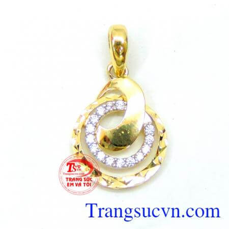 Mặt dây nữ đá kết hạnh phúc mặt nữ vàng 10k đẹp, giá chuẩn, thiết kế kiểu dáng Korea sang trọng quý phái