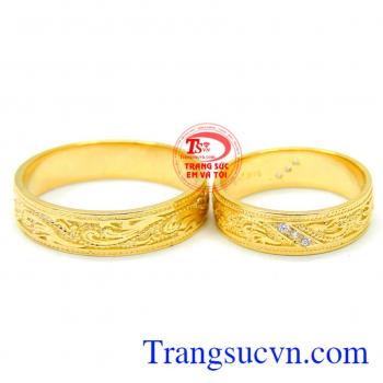 Nhẫn cưới vàng 14k sành điệu