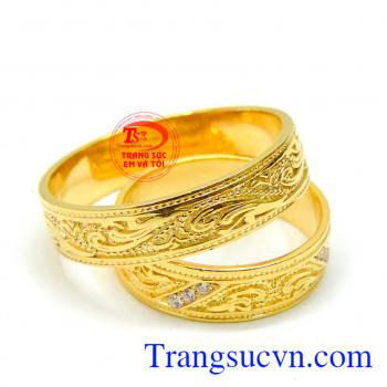 Nhẫn cưới vàng 14k sành điệu với kiểu dáng sang trọng, nhẫn cưới đẹp