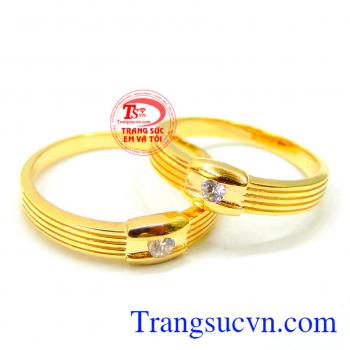 Nhẫn cưới đong đầy yêu thương nhẫn cưới vàng tây 14k đẹp