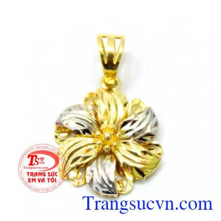 Mặt dây nữ korea bông hoa may mắn là mặt dây chuyền vàng tây dành cho nữ