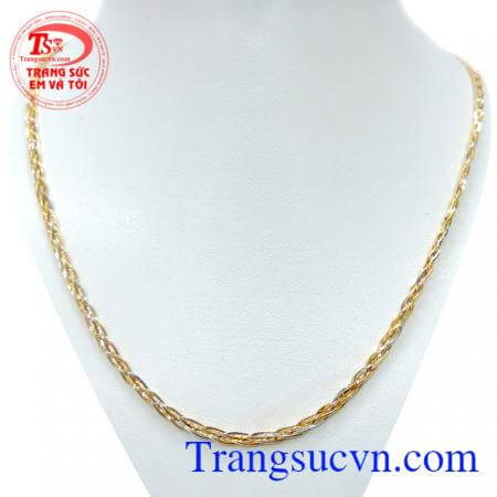 Dây vàng ý 18k bện 5 sợi vàng đẹp