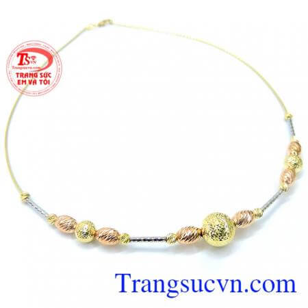 Bán sản phẩm Kiềng vàng nữ Ý bi 3 màu, kiềng vàng 10k đẹp, kiềng vàng nhập khẩu Italy đẹp, sang trọng. 