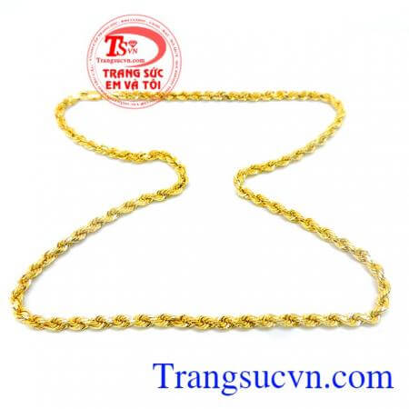 Sản phẩm dây chuyền vàng tây nhập khẩu Italia dạng xoắn nam tính