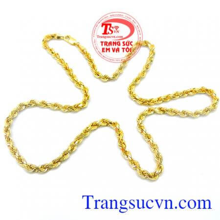 Dây chuyền italy 10k nhập, dây chuyền nhập khẩu Italy, thiết kế đơn giản, tinh tế, sợi dây bện vào nhau tượng trưng cho sự bền vững trong cả tình cảm và sự nghiệp