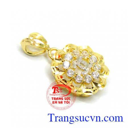 Mặt dây hoa bất tử vàng 10k