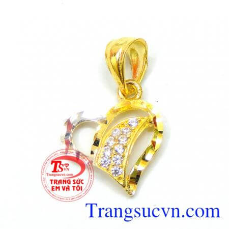 Sản phẩm mặt nữ vàng trái tim bé bỏng nhỏ bé trong tinh yêu thanh lịch, mặt nữ vàng 10k đẹp, giá chuẩn