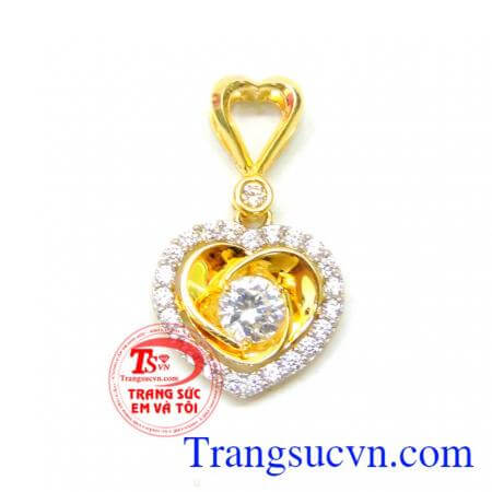 Sản phẩm Mặt nữ korea vàng 10k hạnh phúc là mặt dây chuyền nữ vàng tây, mặt dây tinh tế, kiểu dáng đẹp, mang đến cho người đeo vẻ đẹp thời trang và duyên dáng