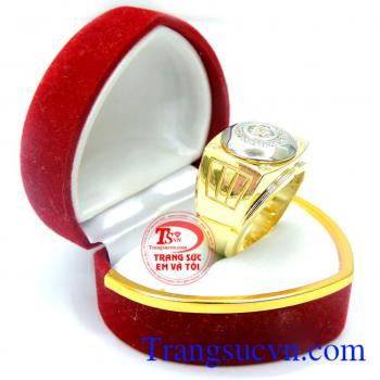 Nhẫn vàng 10k gắn đá đẳng cấp đeo hợp thời trang, chất lượng vàng đảm đeo bền đẹp sáng bóng, tinh tế
