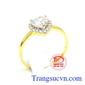Nhẫn nữ bảo hành 6 tháng giao toàn quốc. Nhẫn nữ vàng 10k trái tim yêu thương