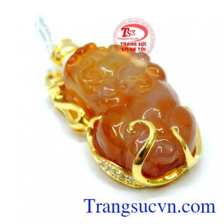 Mặt tỳ hưu mã não thiên nhiên đẹp