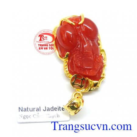 Mặt tỳ hưu tiền tài bọc vàng 14k