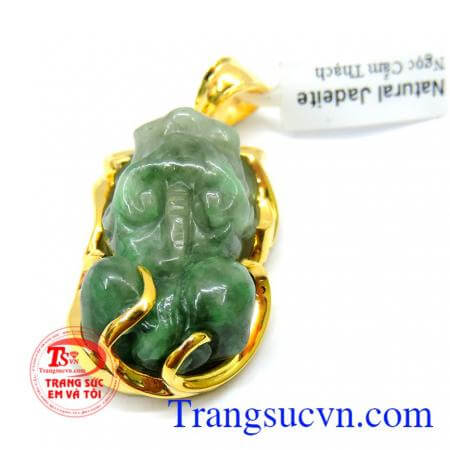 Mặt dây tỳ hưu jadeite bọc vàng