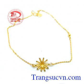 Lắc nữ hậu duệ mặt trời vàng tây chất lượng vàng đảm bảo. 