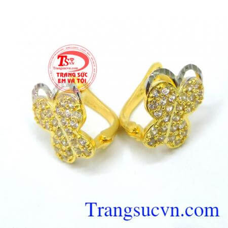 Đôi hoa tái bướm xinh vàng 10k hoa tai vàng tây ,hoa tai vàng 10k cao quý, hoa tai đẹp, chất lượng đảm bảo