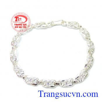 Lắc tay bạc nữ trẻ trung