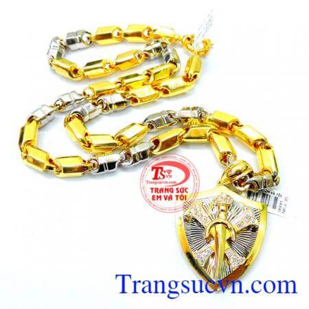 kết hợp thành bộ tinh tế và sang trọng đẳng cấp và tinh tế,vòng cổ vàng, mặt vàng nam, Dây chuyền mặt dây may mắn