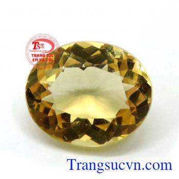 Đá thạch anh vàng oval facet đẹp