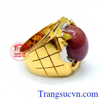 Nhẫn ruby thiên nhiên nam tính đẹp