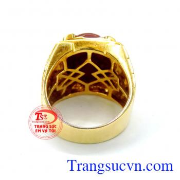 Nhẫn ruby thiên nhiên nam tính đẹp