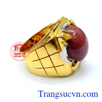 Nhẫn ruby thiên nhiên nam tính đẹp đeo may mắn và thành công trong sự nghiệp