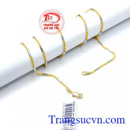 Dây chuyền vàng tây 18k nhạp khẩu Italy bền đẹp, chất lượng, đeo thời trang, sang trọng