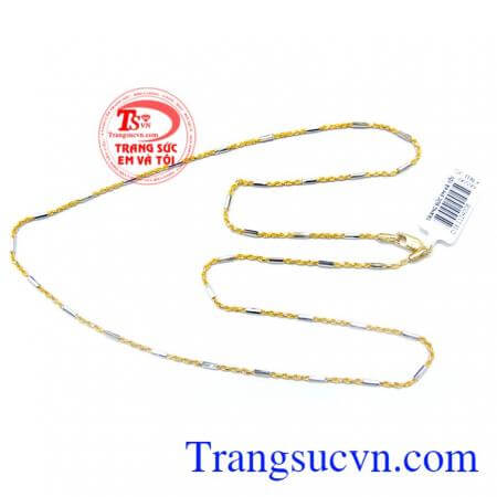 Dây chuyền vàng tây 18k nhạp khẩu Italy bền đẹp, chất lượng, đeo thời trang, sang trọng. Dây chuyền vàng tây 18k thương hiệu uy tín, chất lượng, giao hàng nhanh trên toàn quốc.