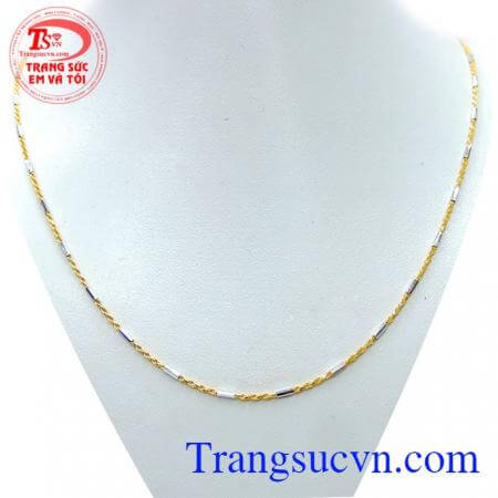 Dây chuyền vàng tây 18k nhạp khẩu Italy bền đẹp, chất lượng, đeo thời trang, sang trọng. Dây chuyền vàng tây 18k thương hiệu uy tín, chất lượng, giao hàng nhanh trên toàn quốc.